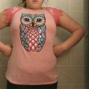 Pink owl shirt